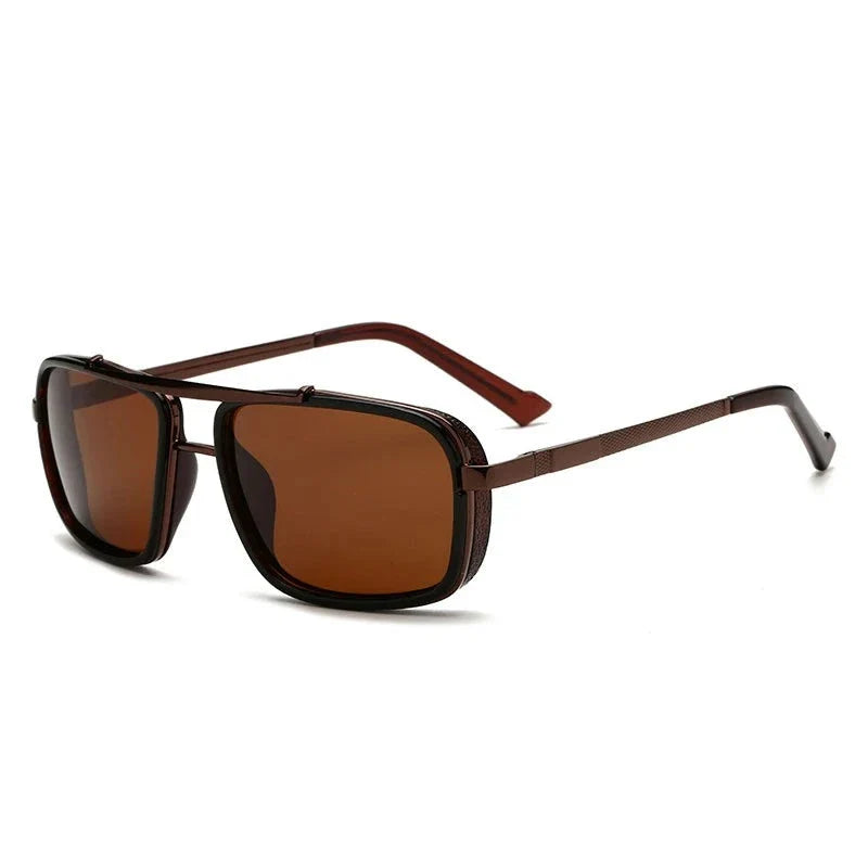 Double-Bridge Titanium Polarized Sunglasses