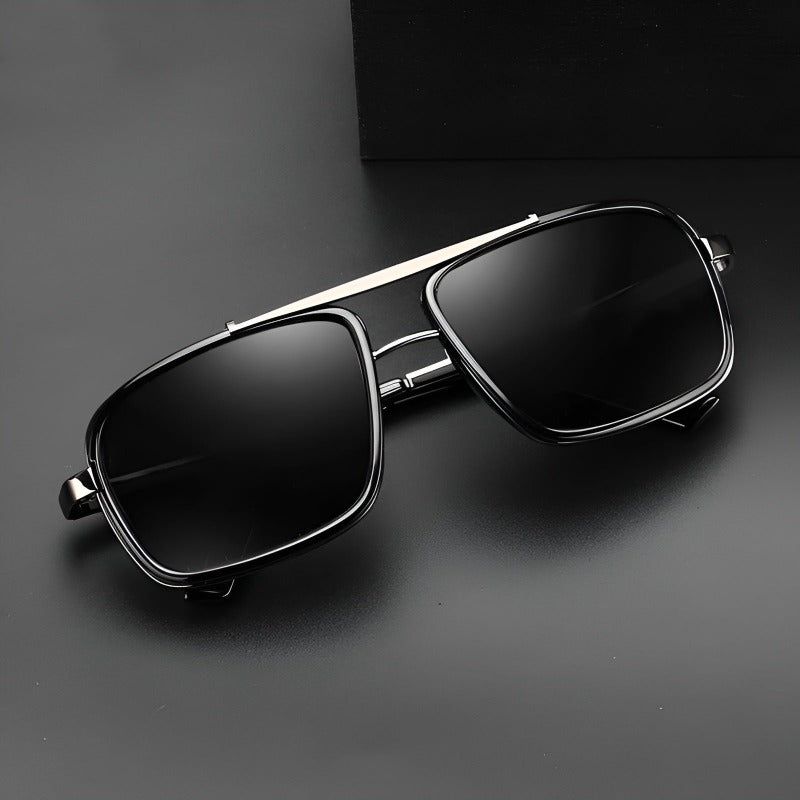 Double-Bridge Titanium Polarized Sunglasses