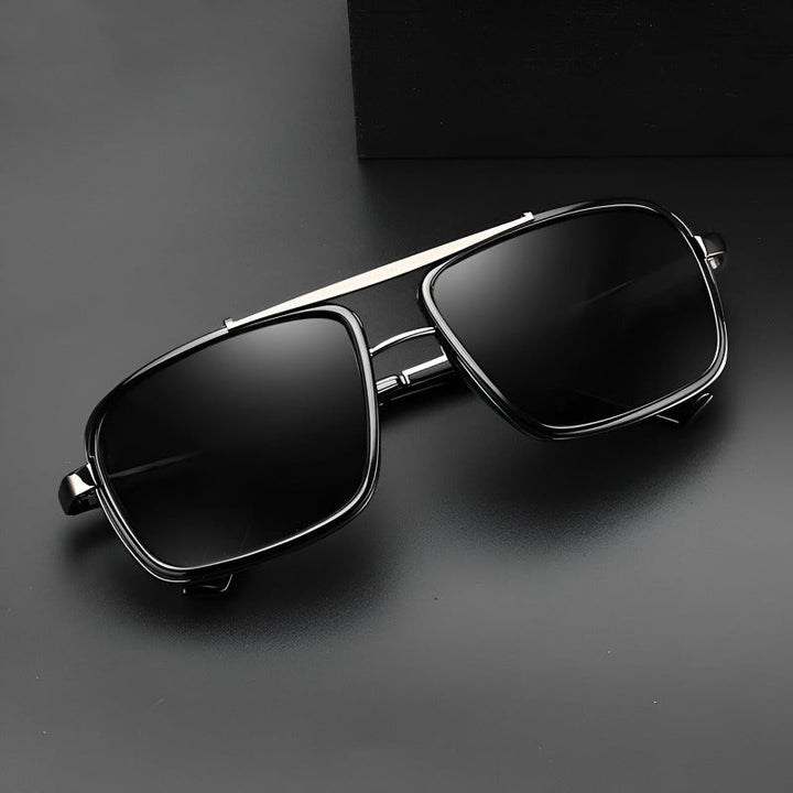 Double-Bridge Titanium Polarized Sunglasses