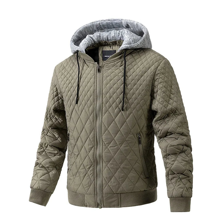 Diamond Quilted Bomber Hoodie