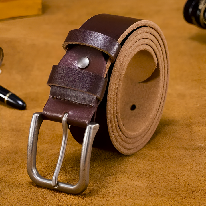 Ultra-Wide Genuine Leather Belt